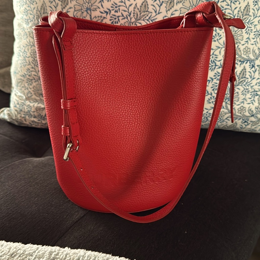 Burberry Red Leather Shoulder Bag